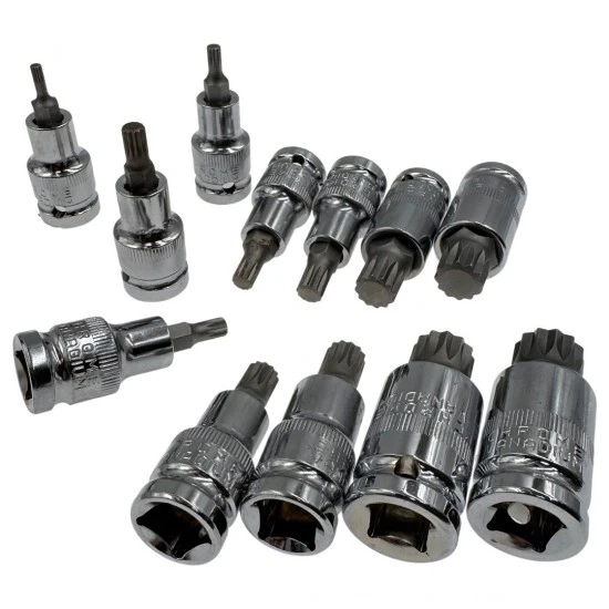 Nástrčné klíče spline M4-M20 12 dílná 1/2" sada FT01222