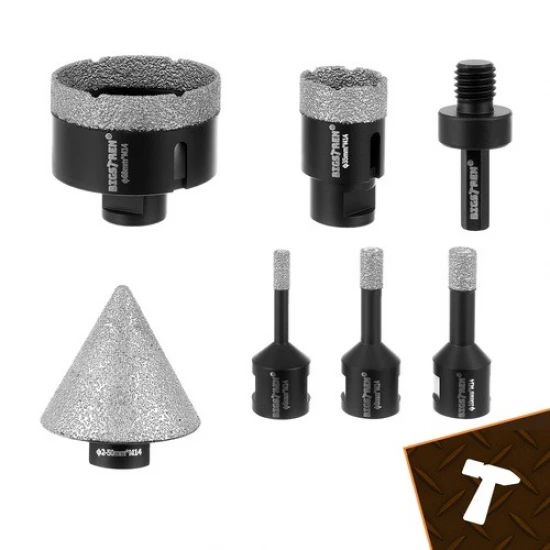 Diamantové vykružováky M14 do dlažby 6-68 mm 7 dílná sada 00027080