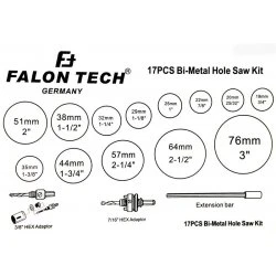 Korunkové vrtáky na kov BI-METAL 19-76mm 17 dílná sada FT0160051M