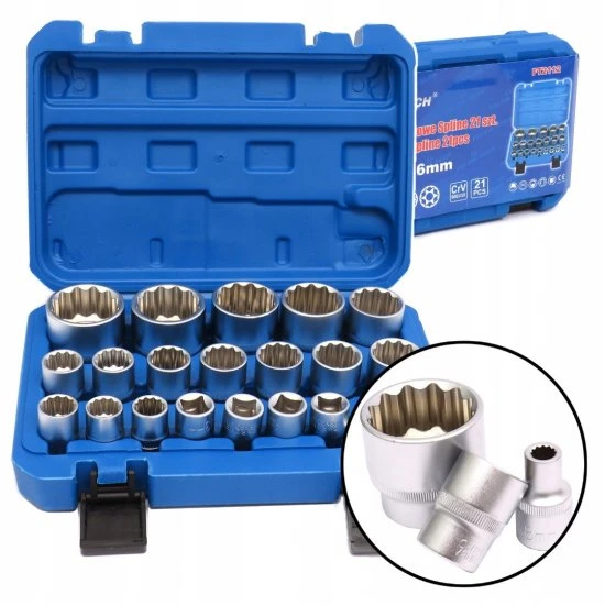 Nástrčné klíče spline 21ks 8-36 mm 1/2 FT2112