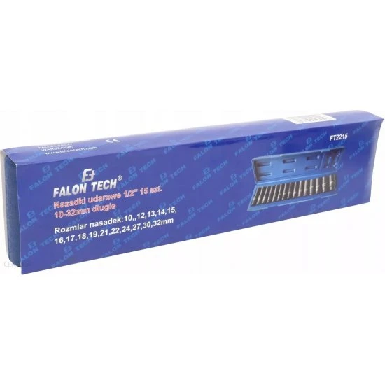 Kované nástrčné klíče 10-32 mm prodloužené 1/2" 15ks FT2215