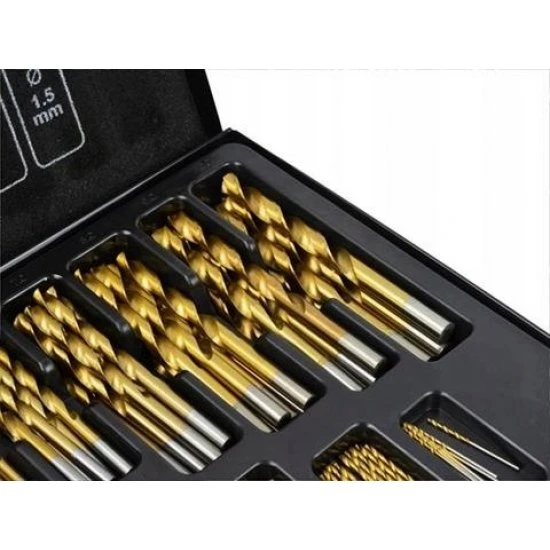 Sada vrtáků HSS do kovu 170ks 1-10mm titan FT390170T