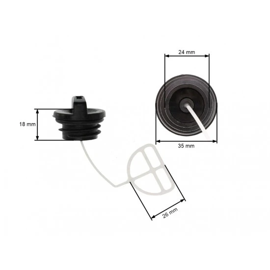 Zátka paliva čínské motorové pily 38-58 cm3 12-12002