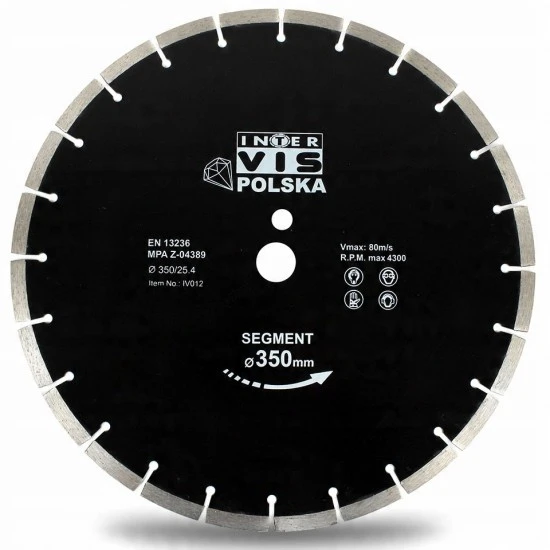 Diamantový řezný kotouč segmentový 350mm otvor 25.4 mm IVBDSEG350254B