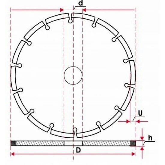 Diamantový řezný kotouč segmentový 350mm otvor 25.4 mm IVBDSEG350254B