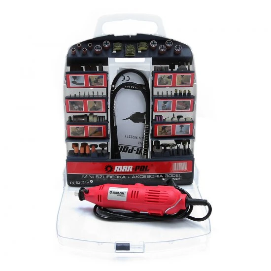 Modelářská přímá mini bruska 270W s 300 dílným příslušenstvím M22271