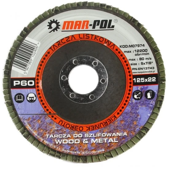Lamelový brusný kotouč korund 125mm P60 M07974