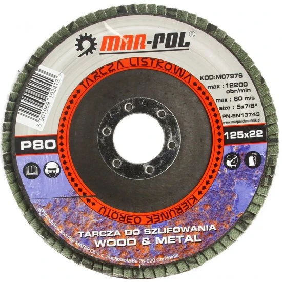 Lamelový brusný kotouč korund 125mm P80 M07976