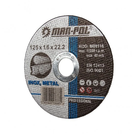 Řezný kotouč na kov 125 x 1.6 x 22.2 mm M08116