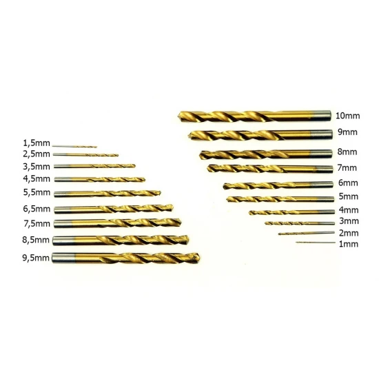 Sada vrtáků do kovu 1-10mm 170 dílná HSS titan M22306