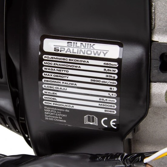 Benzínový motor 15 HP 3600 ot./min.hřídel 25 mm elektrický startér M30062