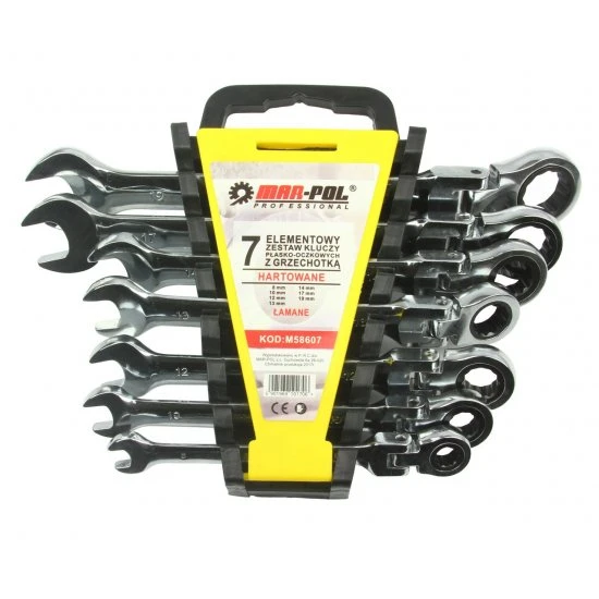 Očko ráčnové klíče kloubové 7ks 8-19mm M58607