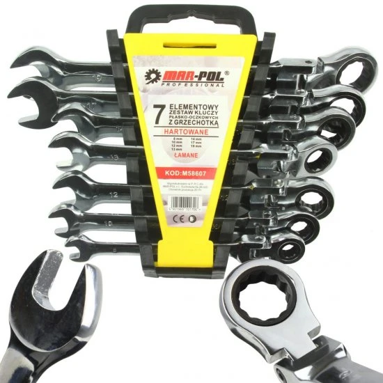 Očko ráčnové klíče kloubové 7ks 8-19mm M58607