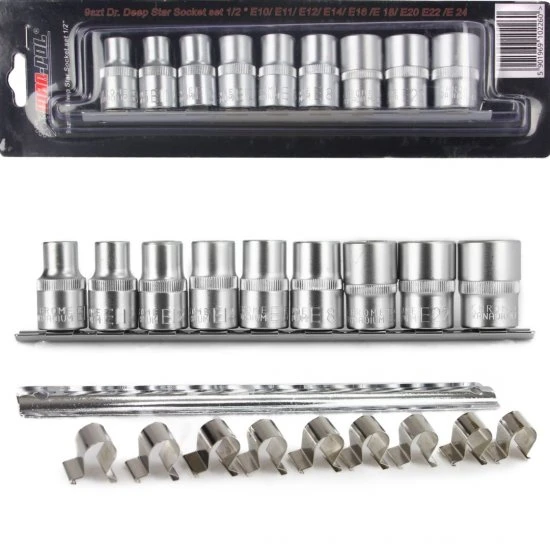 Nástrčné klíče 1/2" vnitřní torx E10-E24 9ks M66421