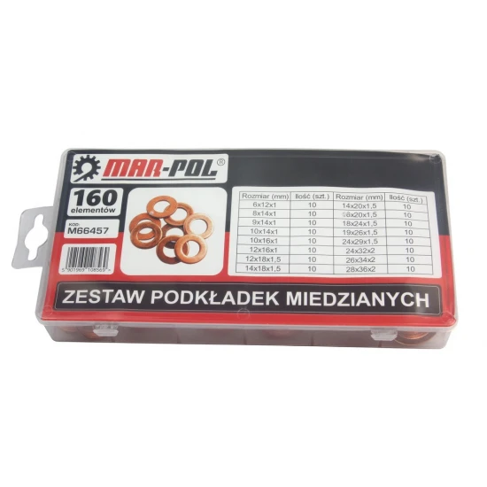 Měděné podložky těsnění 160ks M66457