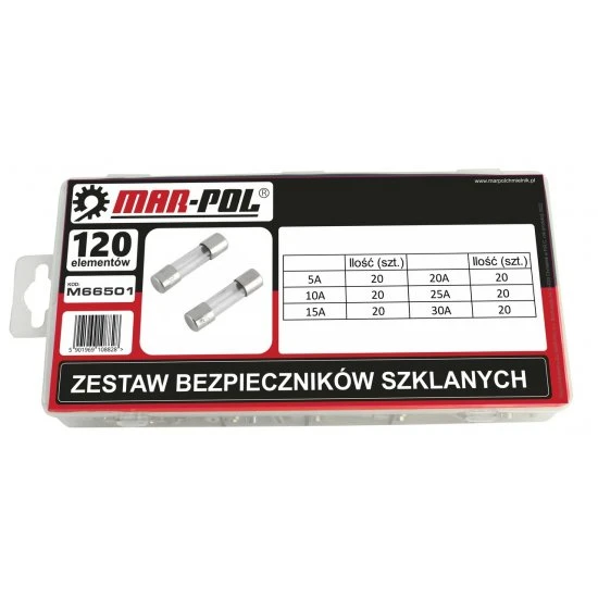 Skleněné trubičkové pojistky 120 dílná sada M66501