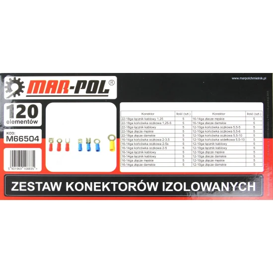 Sada izolovaných konektorů a oček 120 dílná M66504