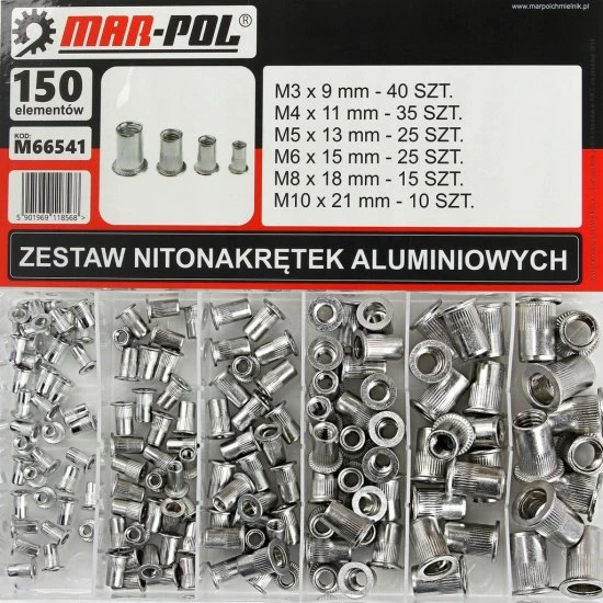 Sada hliníkových nýtovacích matic M3-M10 M66541