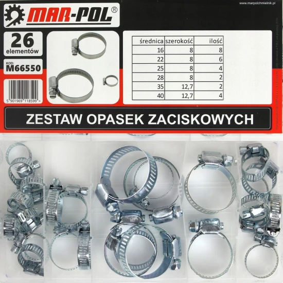 Hadicové spony 16-40mm 26 dílná sada M66550