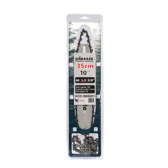 Lišta na motorovou pilu 25 cm + 2 řetězy 10" 40 článků 3/8" 1.3mm M86601