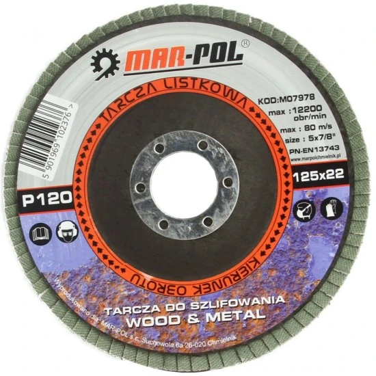 Lamelový brusný kotouč korund 125mm P120 M07978
