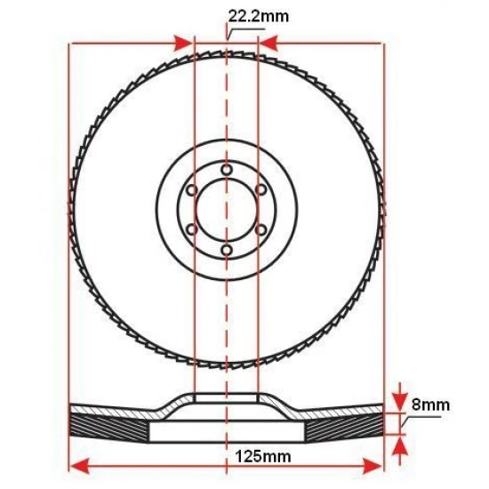 Lamelový brusný kotouč zirkonový 125mm P60 MFZGFD12560