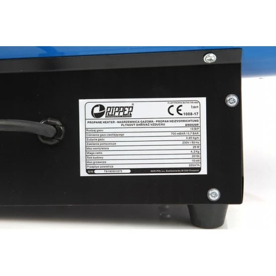 Plynový ohřívač vzduchu agregát 15kW M80920R
