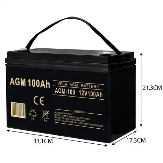 Bezúdržbový olověný akumulátor AGM VRLA 12V 100Ah 20805