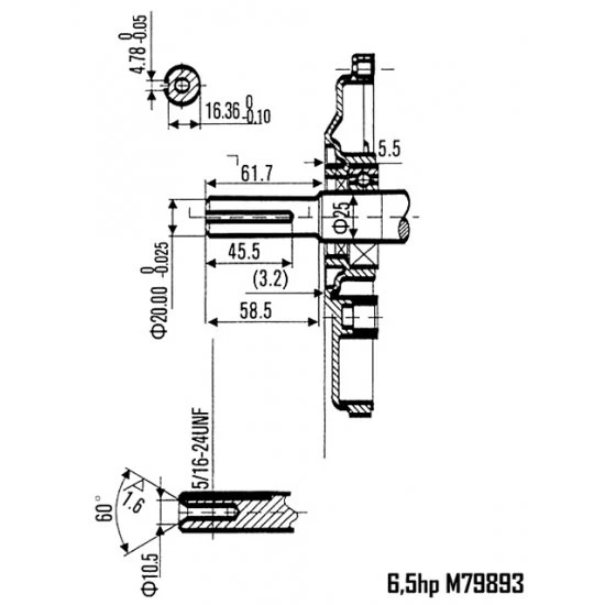 Benzínový motor 7.0 HP 3600 ot./min. hřídel 20mm M79893