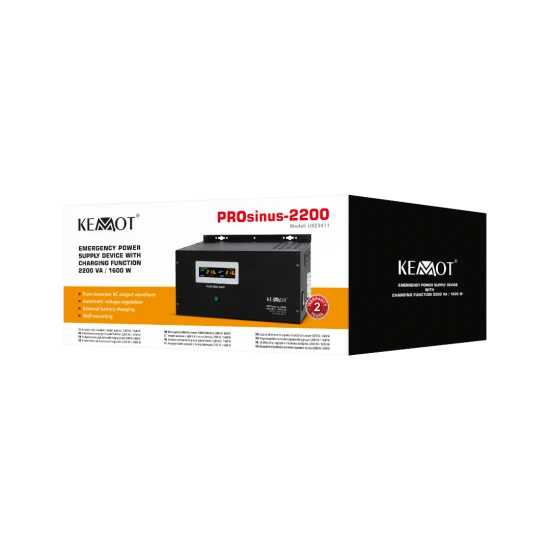 Záložní zdroj Kemot PROsinus 1600W 2200VA 12V/230V závěsný URZ3411