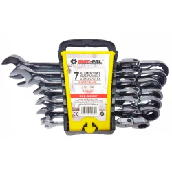 Očko ráčnové klíče kloubové 7ks 8-19mm M58607
