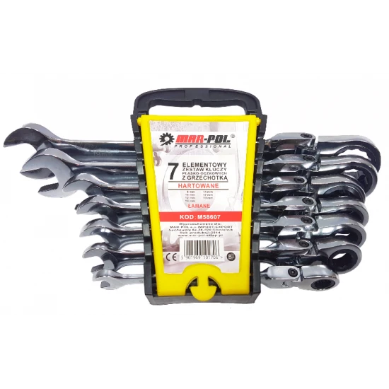 Očko ráčnové klíče kloubové 7ks 8-19mm M58607