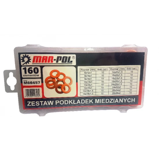 Měděné podložky těsnění 160ks M66457